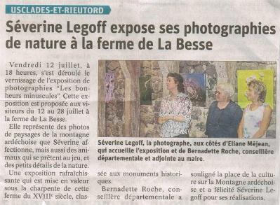Séverine Le Goff, article du Dauphiné 13 juillet 2019