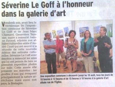 Séverine Le Goff, article du Dauphine 3 août 2015