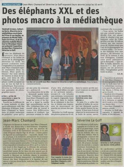 Séverine Le Goff, article du Dauphiné 19 mars 2019